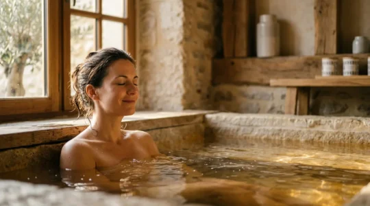 Moment de détente dans un spa à domicile pour soulager le stress
